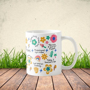 Groovy Floral Teacher Gift with Affirmations Coffee Mug