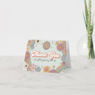 Groovy Floral thank you card birthday or baby