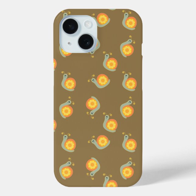 Groovy Flower Child Snail Retro Phone Case (Back)