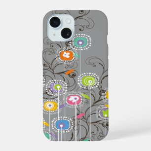Groovy Flower Garden Colourful Whimsical Floral Ar iPhone 15 Case