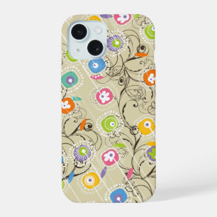 Groovy Flower Garden Colourful Whimsical Floral Ar iPhone 15 Case