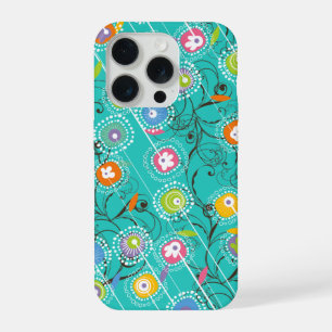 Groovy Flower Garden Colourful Whimsical Floral Ar iPhone 15 Pro Case