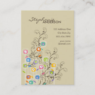 Groovy Flower Garden Whimsical Colourful Floral Business Card