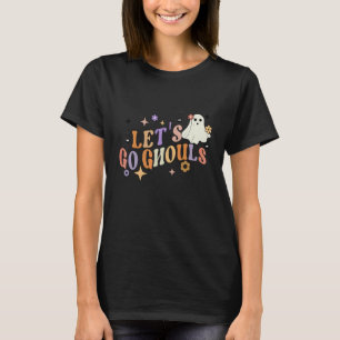 Groovy Flower Ghouls Halloween Cute Ghost Spider T-Shirt