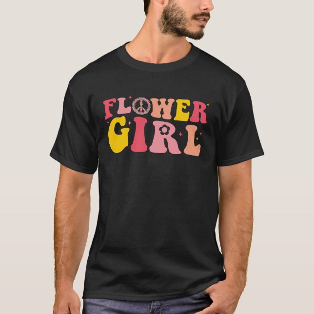 Groovy Flower Girl Proposal Flower Girl Baby Toddl T-Shirt (Front)