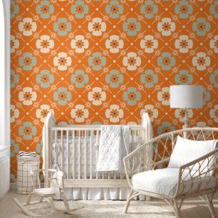 Groovy flower pattern wallpaper