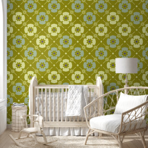 Groovy flower pattern wallpaper