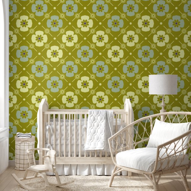 Groovy flower pattern wallpaper (Kids)