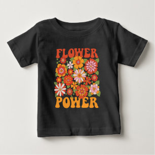 Groovy Flower Power Graphic Baby T-Shirt