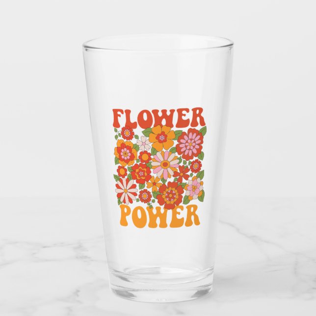 Groovy Flower Power Graphic Glass (Front)