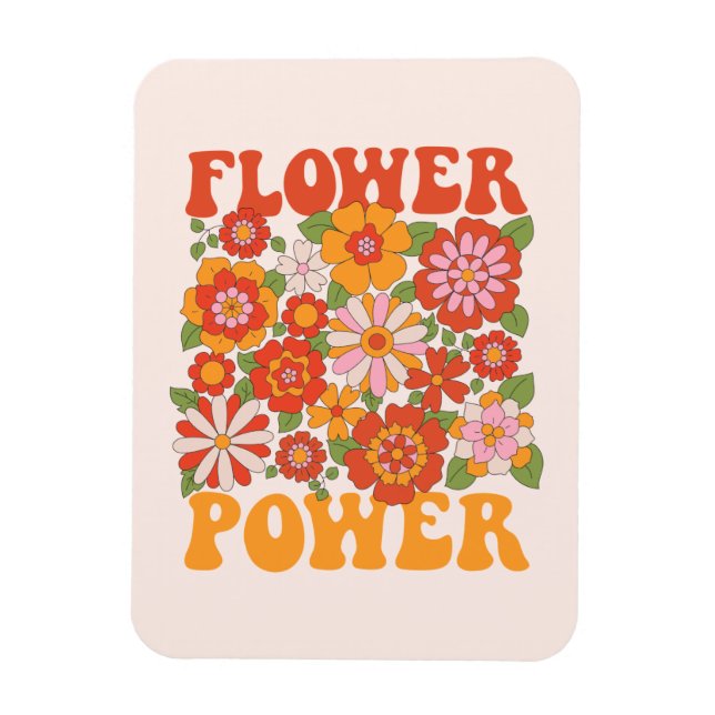 Groovy Flower Power Graphic Magnet (Vertical)