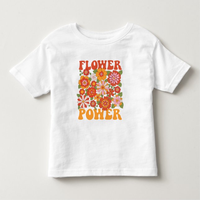 Groovy Flower Power Graphic Toddler T-Shirt (Front)