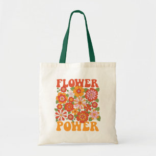 Groovy Flower Power Graphic Tote Bag