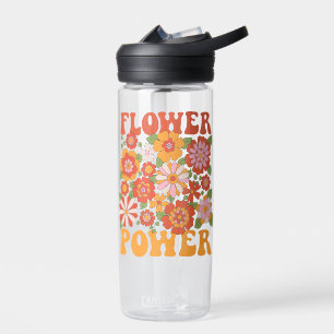 Groovy Flower Power Graphic Water Bottle
