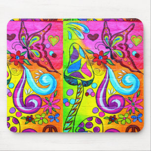 groovy flower power mousepad