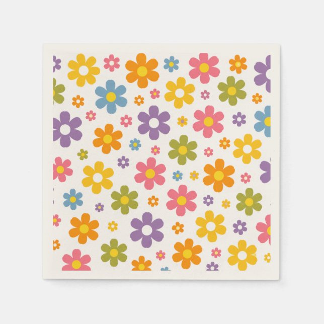Groovy Flower Power Napkin (Front)