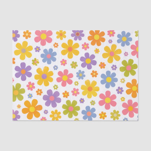 Groovy Flower Power Tissue Paper (Front)