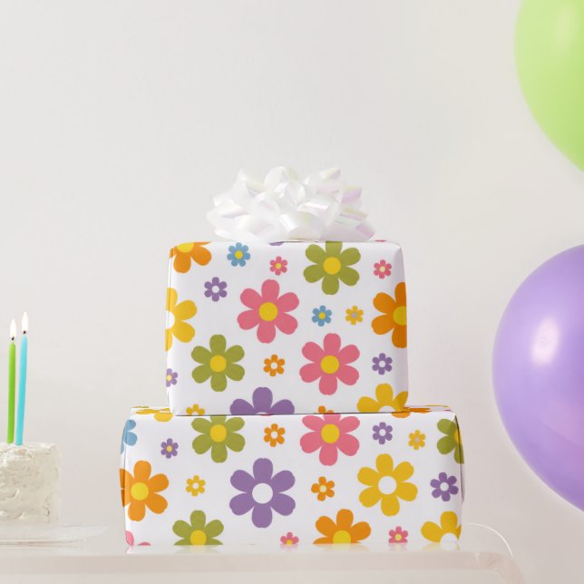 Groovy Flower Power Wrapping Paper (Party Gifts)