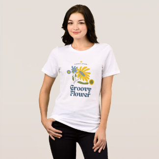 Groovy Flower Retro Aesthetic Tri-Blend Shirt