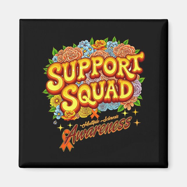 Groovy Flower Support Squad Ms Multiple Sclerosis  Magnet (Front)