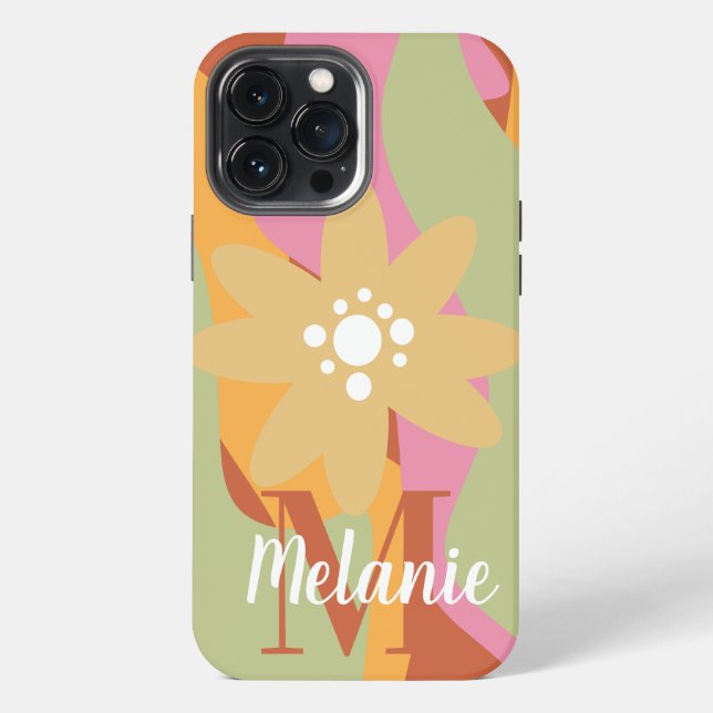 Groovy Flower Wave Pattern Name   iPhone Case (Back)