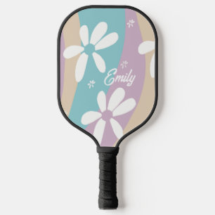 Groovy Flower Wavy Pattern Pickleball Paddle