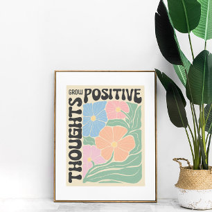 Groovy Flowers "Grow Positive Thoughts" Wall Art