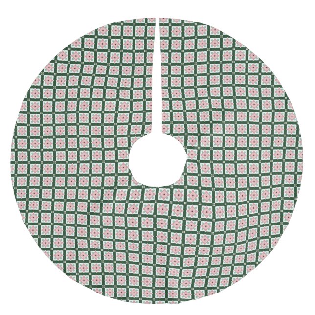 Groovy Folksy Bohemian Eclectic Christmas Pattern Brushed Polyester Tree Skirt (Front)