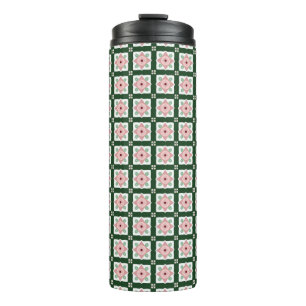 Groovy Folksy Bohemian Eclectic Christmas Pattern Thermal Tumbler