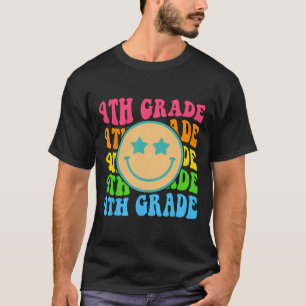 Groovy Fourth Grade Vibes Face Retro Teachers Byck T-Shirt