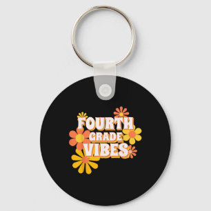 Groovy Fourth Grade Vibes Retro Byck To School Tea Key Ring