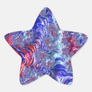 Groovy Fractal Star Sticker