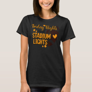 Groovy Friday Nights And Stadium Lights Retro Foot T-Shirt