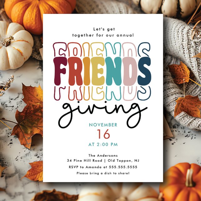 Groovy Friendsgiving  Invitation (Creator Uploaded)