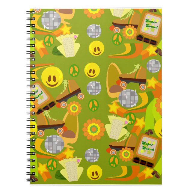 Groovy Fun Disco Memories Pattern Notebook (Front)
