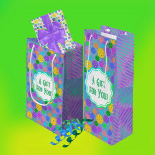 Groovy Fun Pickleball Pop Art Personalised Wine Gift Bag