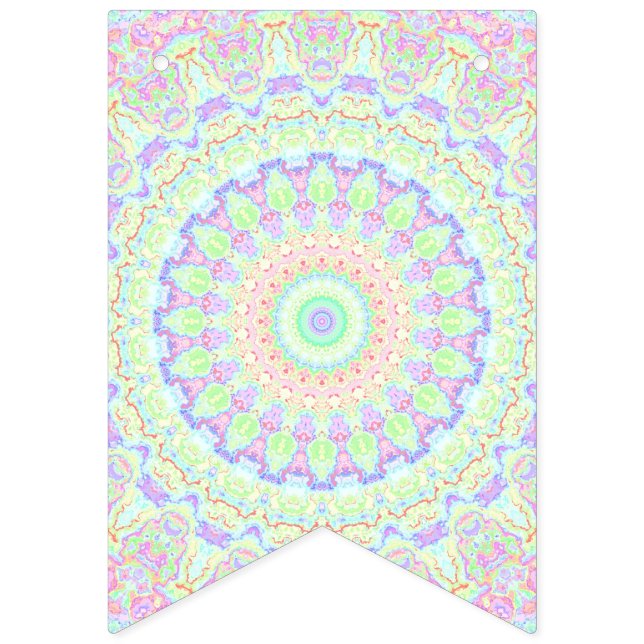 Groovy Funky Boho Hippie Rainbow Abstract Mandala Bunting (First Flag)