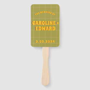 Groovy Funky Colourful Wedding Programs Hand Fan