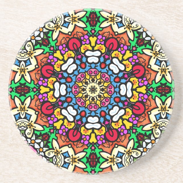 Groovy Funky Flower Power Coaster (Front)