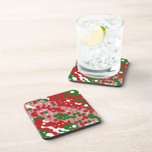Groovy Funky Mod Retro Christmas Pattern Coaster