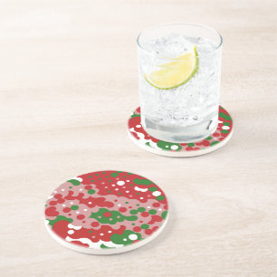 Groovy Funky Mod Retro Christmas Pattern Coaster