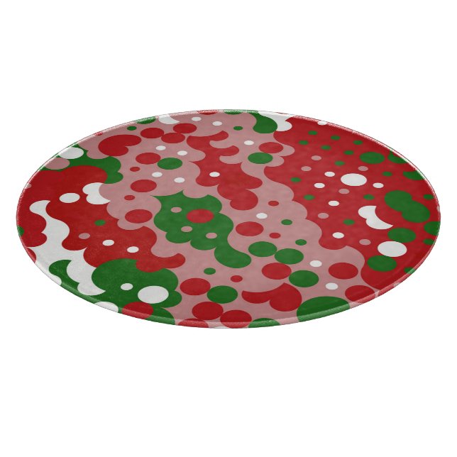 Groovy Funky Mod Retro Christmas Pattern Cutting Board (Corner)
