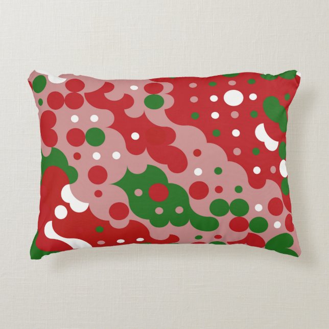 Groovy Funky Mod Retro Christmas Pattern Decorative Cushion (Front)