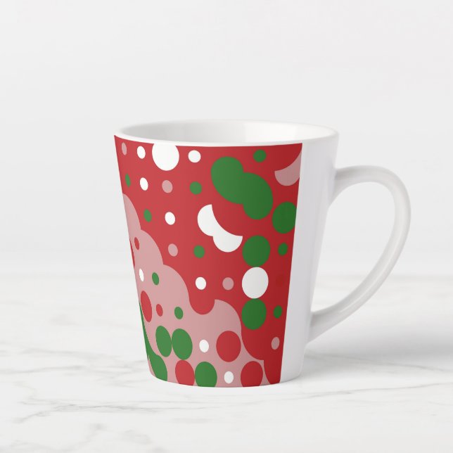 Groovy Funky Mod Retro Christmas Pattern Latte Mug (Right)