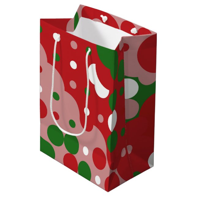 Groovy Funky Mod Retro Christmas Pattern Medium Gift Bag (Front Angled)