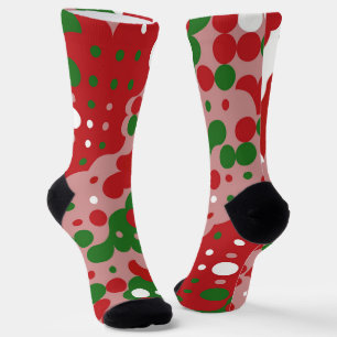 Groovy Funky Mod Retro Christmas Pattern Socks