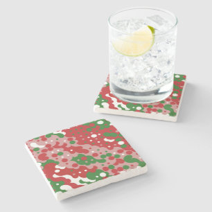 Groovy Funky Mod Retro Christmas Pattern Stone Coaster