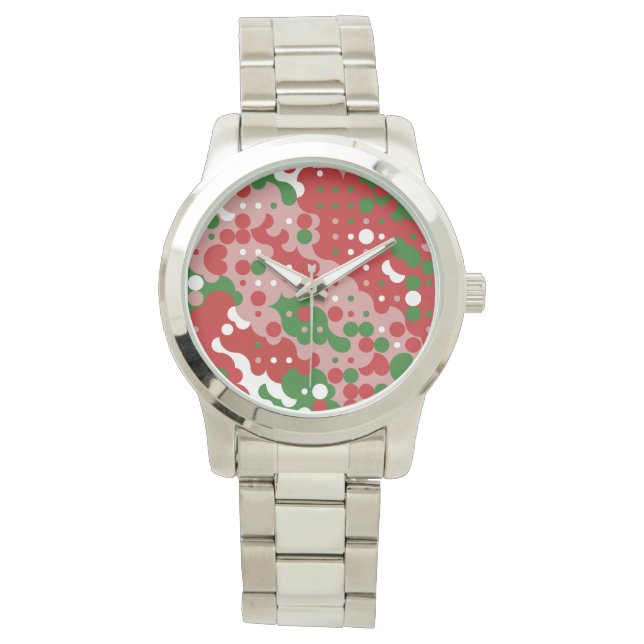 Groovy Funky Mod Retro Christmas Pattern  Watch (Front)