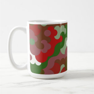 Groovy Funky Retro Boho Red and Green Christmas Co Coffee Mug