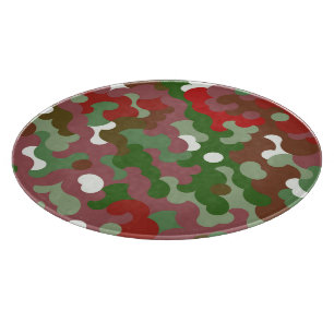 Groovy Funky Retro Boho Red and Green Christmas Cutting Board